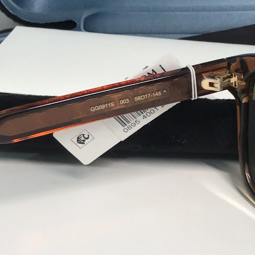 ✨ Brand New Gucci GG0911S 003 Sunglasses – Brown Frame with Green Lenses ✨